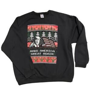 MAGA Holiday Sweatshirt Mens 2XL Donald Trump Crewneck Jerzeez Nublend Christmas